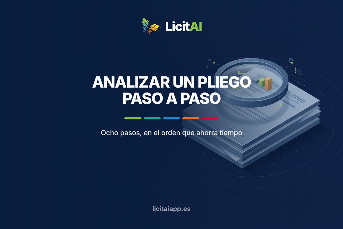 Una lupa examina una pila de pliegos y deja ver dentro marcas de comprobación y un gráfico de barras.